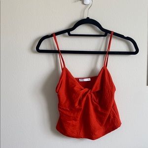Zara Red/Orange Twist Tank Top